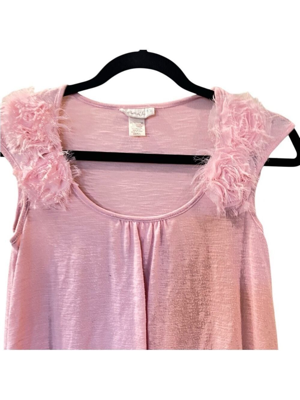 Belle Du Jour Women’s Sleeveless Knit light Pink Top Shirt Blouse Sz Small - Picture 2 of 5